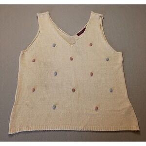 Adore Me Cream Pom Pom Knit Tank Top New With Tag Women's Size‎ 1X